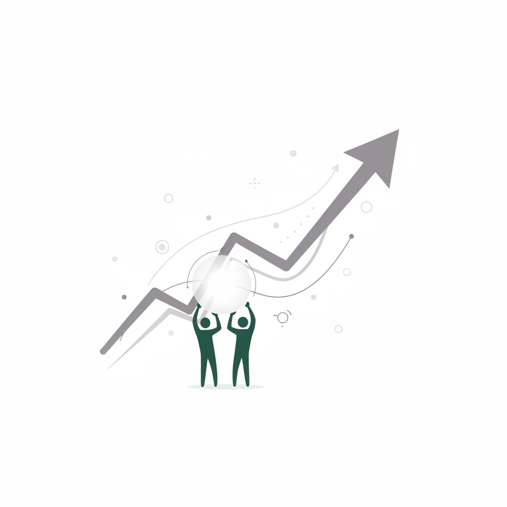 Dijital finansal büyüme grafiği ve veri akışı